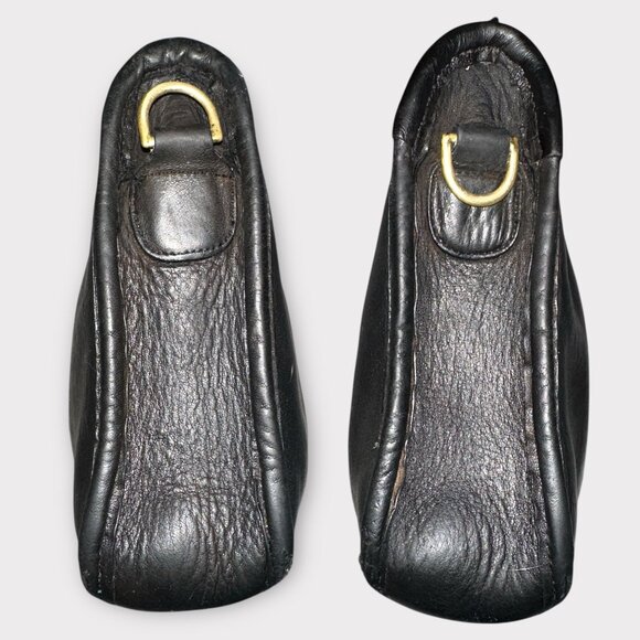 VTG Coach Basic Bag 9455 Black Leather Brass Zippered Clutch 70s NYC Anchor Stam - Picture 6 of 10